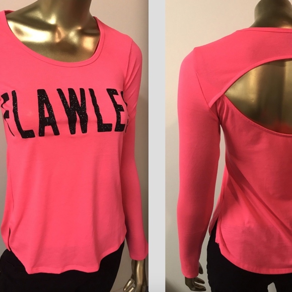 🌞Material Girl Shirt Hot Pink FLAWLESS Open Back - Picture 1 of 4